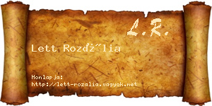 Lett Rozália névjegykártya