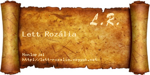 Lett Rozália névjegykártya